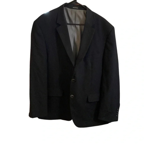 Pronto Uomo Black Wool Blend Suit Jacket Size 48R - Picture 2 of 8